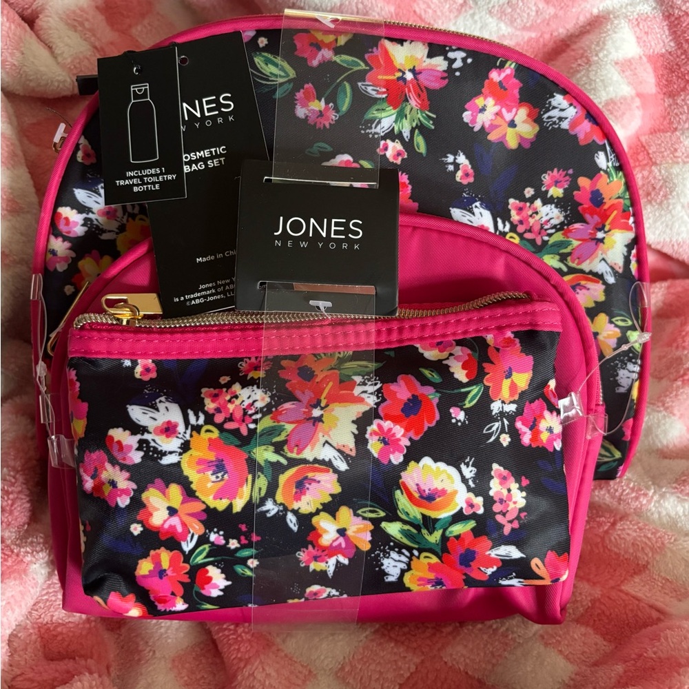 Jones New York Floral Cosmetic Bag Set